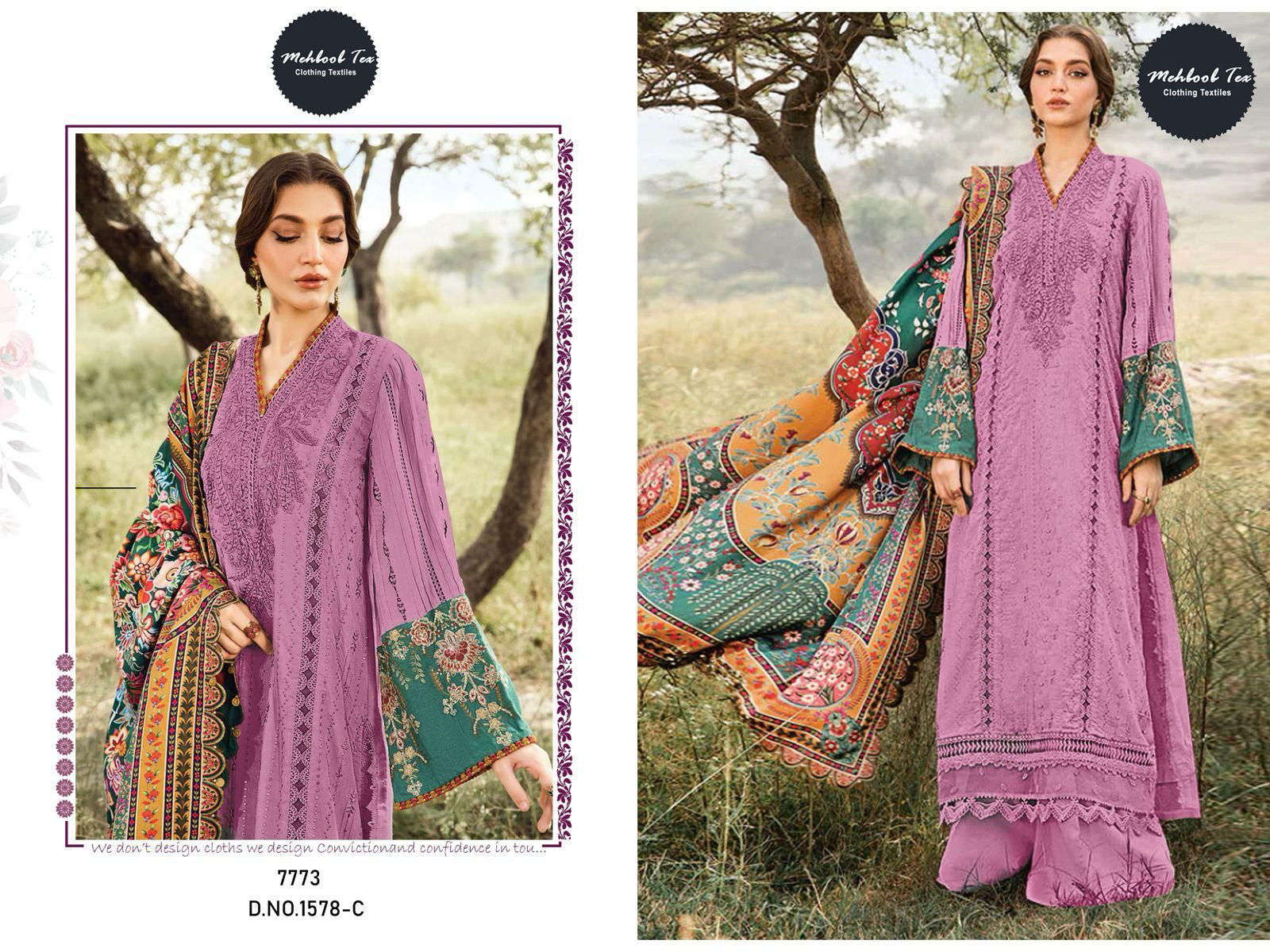 Mehboob Tex 1578 B And C Cotton Dupatta Pakistani Salwar Suits Wholesalers In Delhi